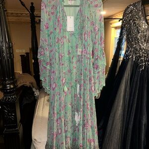 Floral Green Dress by Hermant and Nadita